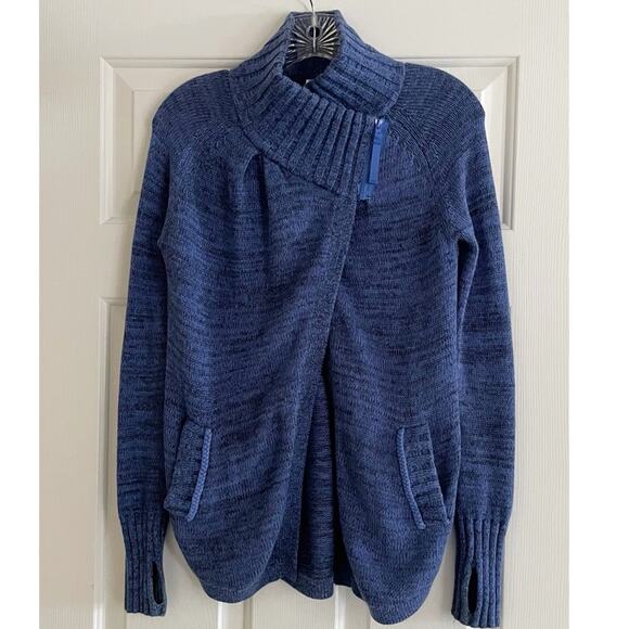 Ivivva Lululemon Girls Blue Wrap Star Knit Cardigan - Picture 3 of 8